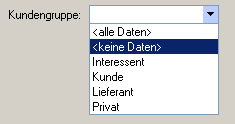 Beispiel: sevEingabe als DropDownListe