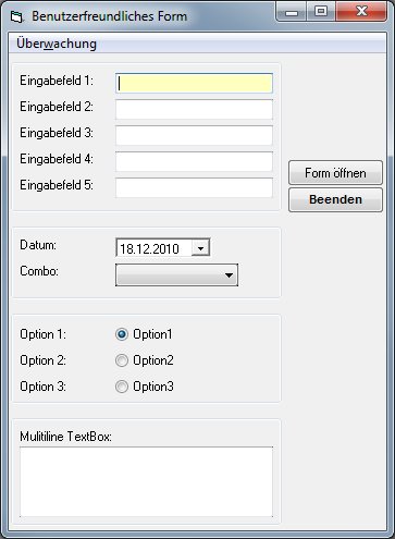 Benutzerfreundliches Dialogfenster