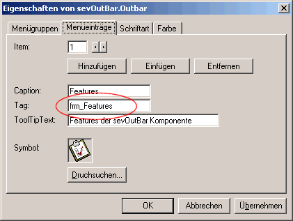 Beispiel: sevOutBar unter Access 97/2000/XP
